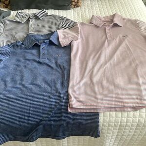 3 Vineyard Vines boys size large size 16 striped sankaty shirts
